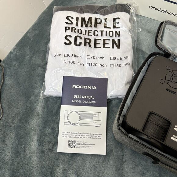 Roconia 150" Class FHD (1080p) LED Projector Movie Video Home Theater w/ Screen - Picture 4 of 8